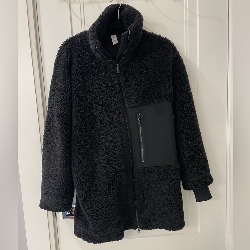 Carley Black Sherpa Jacket Size Small